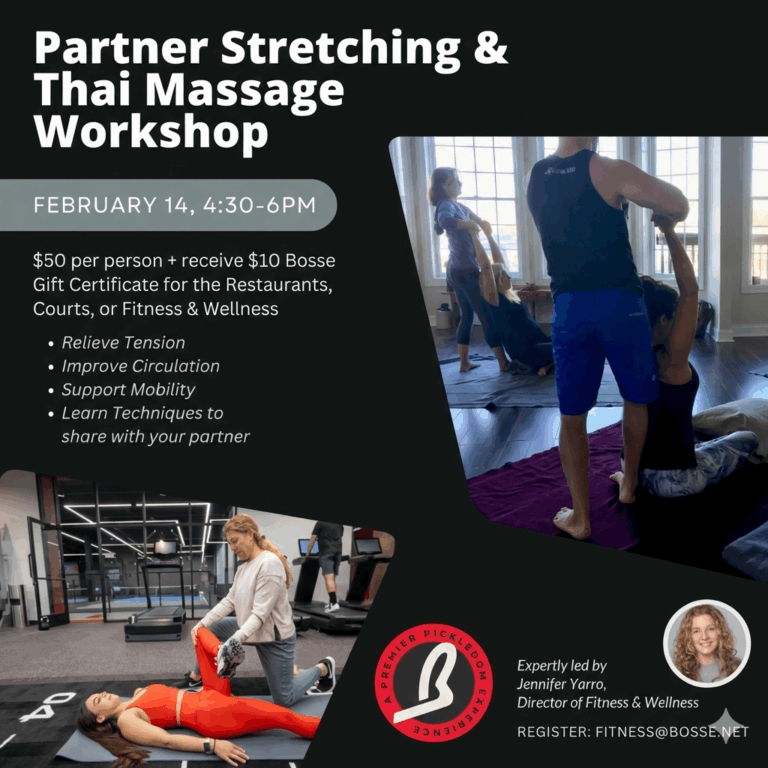 Bosse - Partner Stretching & Thai Massage Workshop Flyer